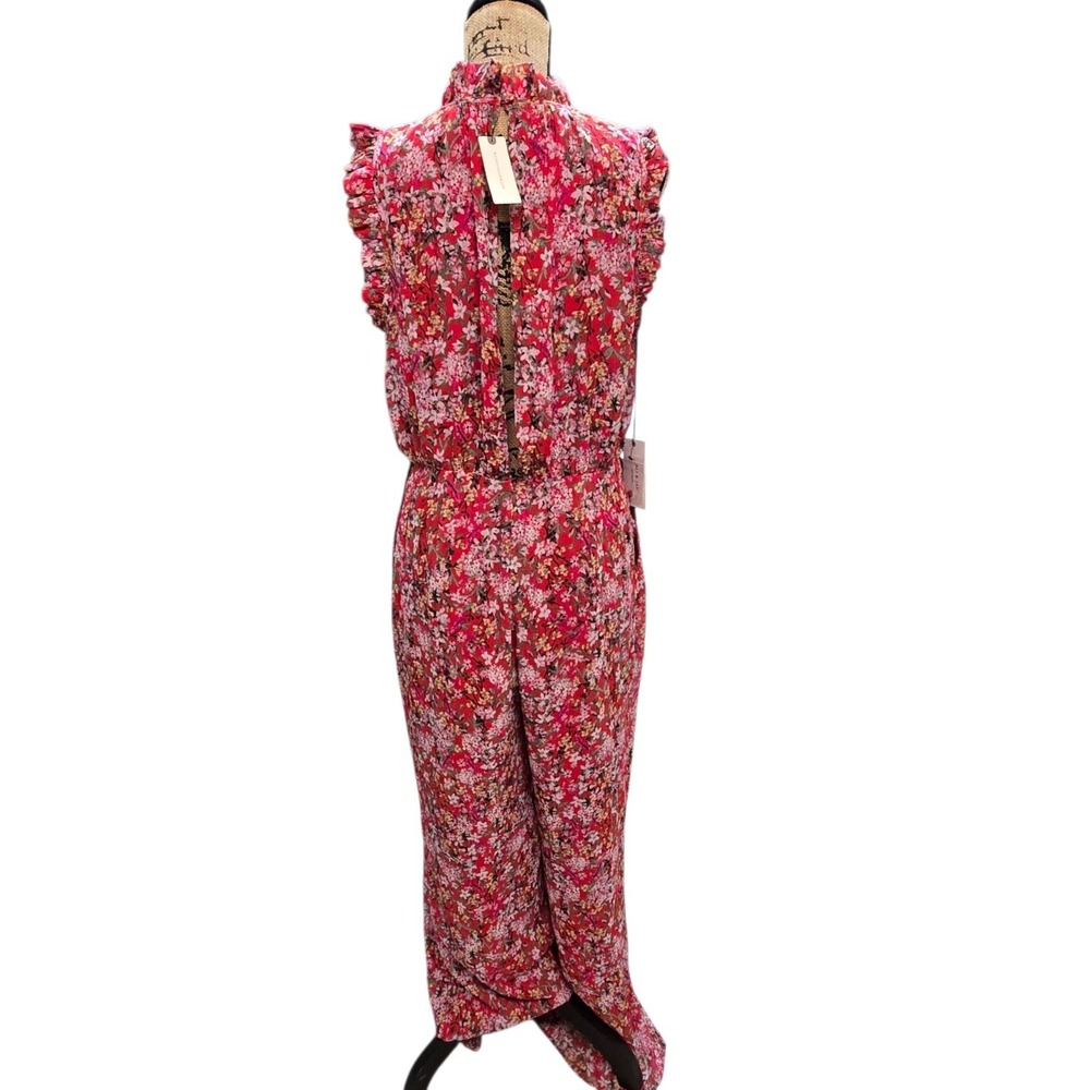 NWT Ali & Jay Anthropologie It's You Girl Wide Leg Jumpsuit Red Floral Size L - Picture 6 of 14